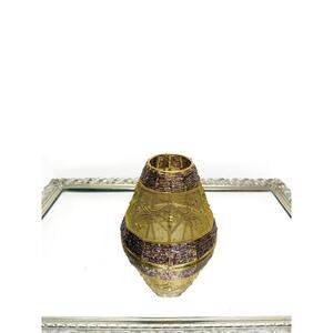 Gorgeous Vintage Purple Seedbeaded and Gold Mesh and Gold Metalwork Shade